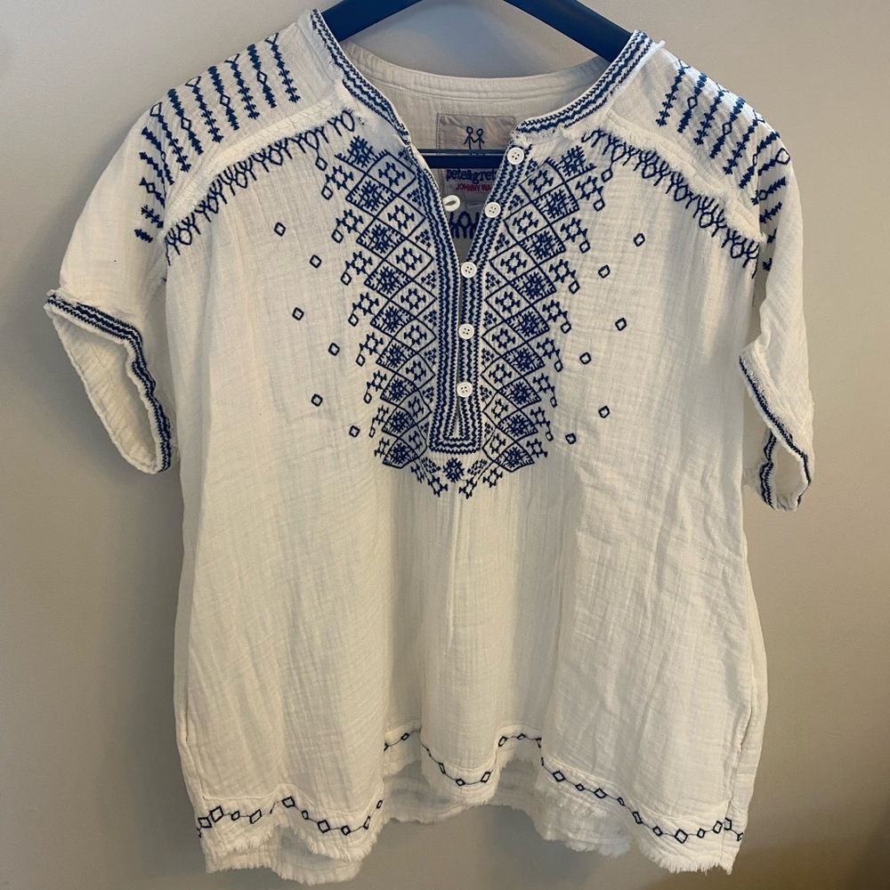 Pete & Greta Johnny Was embroidered top Medium